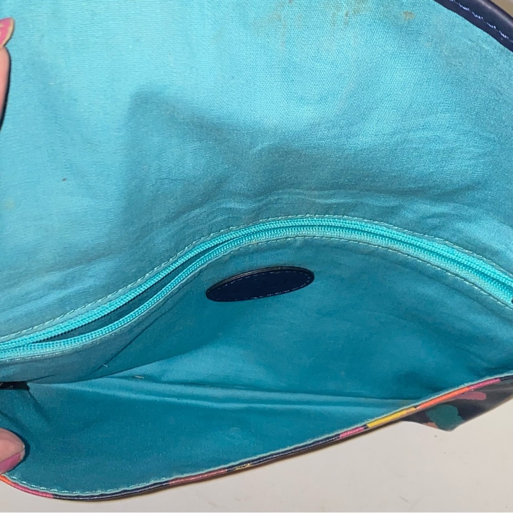 Fossil Keyper Navy Blue With Abstract Floral Desi… - image 4